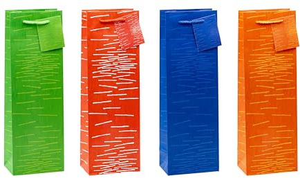 TSI Sac cadeau Série Laure, lot de 12, taille : bouteille (36 x 12 x 8 cm), N° d'art. 85281