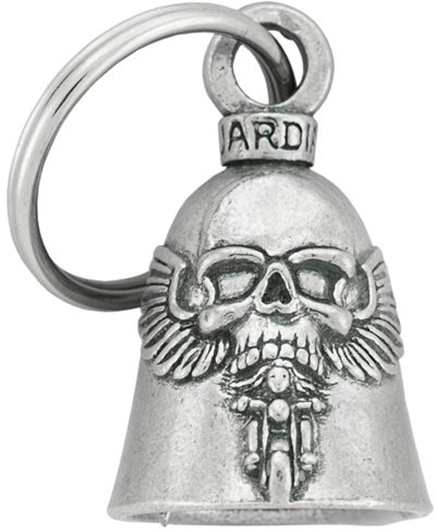 Guardian Bell - Campanella portafortuna, motivo: teschio con ali, per moto