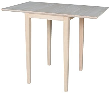 International Concepts Small Drop Leaf Table, Solid Parawood, Unfinished