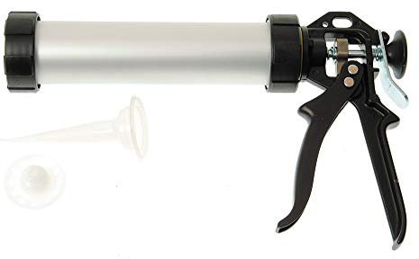HAROMAC Profi-Schubpistole, 600 ml, für Kartuschen und Folienkartuschen, Bauwerkzeuge, Kartuschenpresse, Silikonpresse