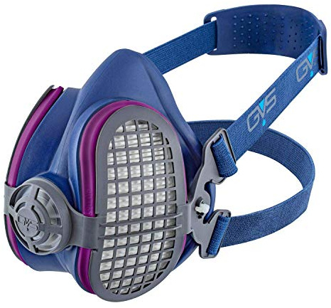 GVS SPR456 Elipse P100 Nuisance Dust Half Mask Respirator with replaceable and reusable filters included, M/L Size