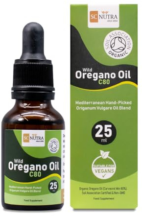 Huile d'origan 25ml - Huile d'origan sauvage C80-80% carvacrol - Aucun additif - Végan - Origanum vulgare hirtum - SC Nutra (Sweet Cures)
