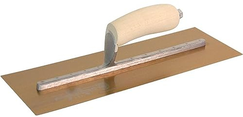 MARSHALLTOWN PermaShape Finishing Trowel, 14 x 5 Inch Flat Golden Stainless Steel Concrete Tool, Made in the USA, 145GSFP