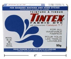 Lot of 1 Tintex Brand Royal Blue Fabric Dye #6 New