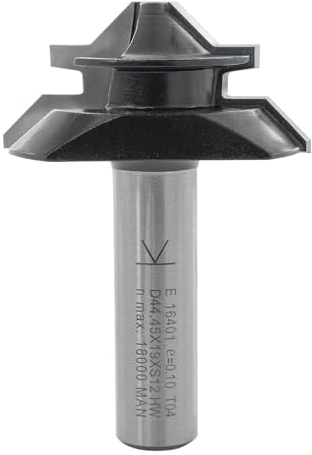 ENT 16401 Gehrungs-Verleimfräser HW, Schaft (S) 12 mm, Durchmesser (D) 44,45 mm, NL 19 mm, M 7,5 mm, SL 40 mm