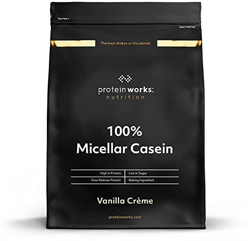 Protein Works 100% Micellar Casein Protein Powder | Slow Release Protein Shake | Amino Acids | High Protein| Vanilla Crème | 500 g