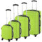 tectake® 4 TLG Reisekoffer Set, TSA Schloss, Hartschalenkoffer Set, Trolley Kofferset, ABS Hartschalen Reisekofferset, Trolley, Gepäck, 4 Rollen, 360 Grad drehbar, Teleskopgriff - grün