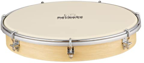 Nino Percussion Tunable Hand Drum - Große Handtrommel für Kinder ab 5 Jahren - Durchmesser 10 Zoll (ca. 25 cm) - Siam Eiche, Natur (NINO38) | Musikinstrument für Kinder ab 5 Jahren, Durchmesser 10 Zoll, Siam Eiche