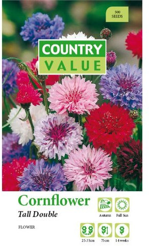 Country Value CORNFLOWER Tall Mixed Seeds
