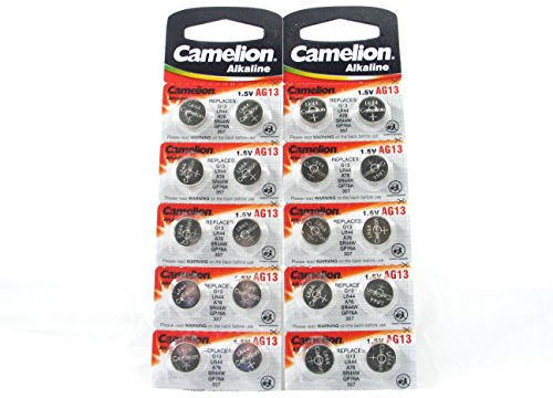 20 Camelion LR44 / A76 / AG13 pile bouton, longue durée de conservation (date d'expiration marque)