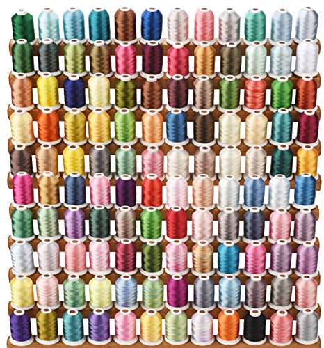 Simthread 120 Farben Polyester Maschinen Stickgarn - 1000 Meter, für Babylock/Janome/Singer/W 6N Stickereimaschine