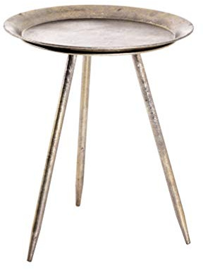 HAKU Table d'appoint Ronde en métal Bronze, Petite Table Basse Ronde - Dimensions : H 47 x Ø 38 cm Style : Moderne