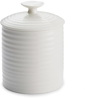 Portmeirion Home & Gifts - Tarro de Porcelana, Color Blanco, 10,8 x 10,8 x 14,6 cm