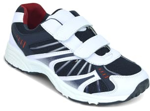 Chums Men's Wide Fit Touch Fasten Trainers, Lightweight Leisure Shoes with Cushioned Ankle Collar White 10 UK Wide