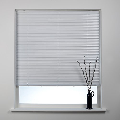 Swish Rise Cordless 25mm Aluminium Venetian Blind, Polar White, W90 x D120 Cm