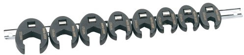 Draper Expert 8 Piece Crow Foot Spanner Set - 61034 - Metric 3/8 Sq Dr Metal Rail Tool Kit