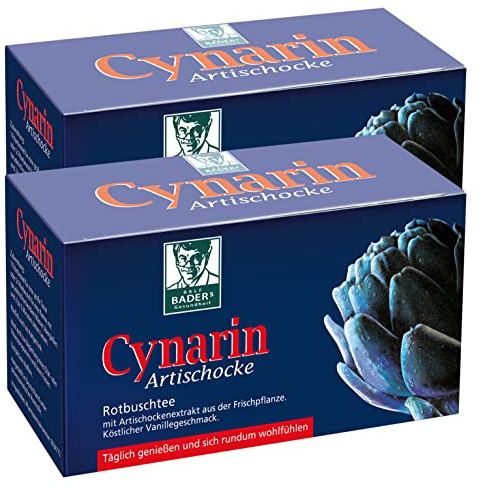 BADERs Cynarin Artischocke Rotbuschtee aus der Apotheke. Mit Artischockenextrakt. Hilfreich beim Fasten oder bei der Diät. Köstlicher Geschmack nach Vanille. 2 x 20 Btl.