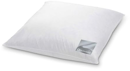 Hanskruchen Hochwertiges Kopfkissen Diamant | Mittel | 80x80 cm weiße norddeutsche Neue Gänsefedern/Daunen Klasse I, 90% Daunen / 10% Federchen