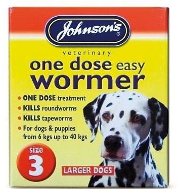 (2 Pack) Johnson's Vet - Easy Dose Wormer Size 3 Large Dog 4 Tabs