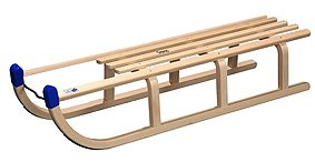 DAVOS 110cm blaue Kunststoff-Schlitten