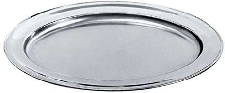 Alessi E 110/60 Piatto da Portata Ovale in Acciaio Satinato con Bordo Lucido