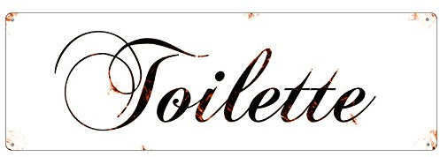 METALLSCHILD Shabby Blechschild Vintage TOILETTE Türschild WC Bad Gäste WC
