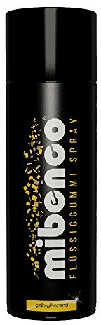 mibenco 71411023 Flüssiggummi Spray/Sprühfolie, Gelb Glänzend, 400 ml - Schutz für Oberflächen und zum Felgen lackieren