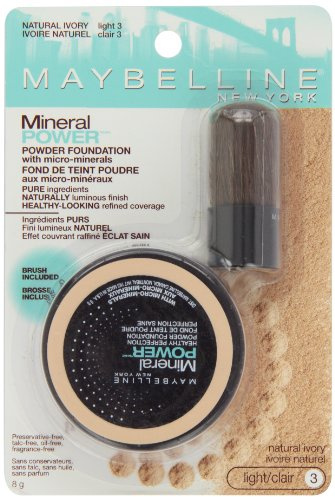 Maybelline New York Mineral Power Powder Foundation, Natural Ivory, 0.28 Ounce