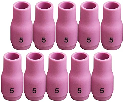 RIVERWELD TIG Alumina Nozzle Ceramic Cups 13N09 5# 8.0mm Orifice Fit PTA SR DB WP 9 17 18 20 25 26 TIG Welding Torch Accessories Pack of 10