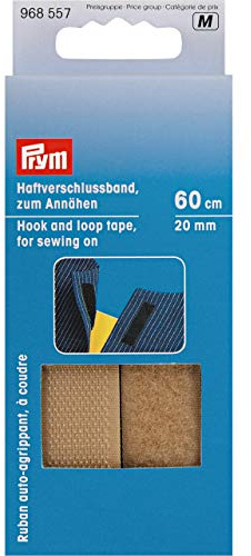 Haftverschlußband zum Annähen, 20mm,L:60cm, beige