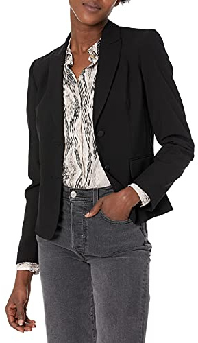 Calvin Klein Women's Two Button Lux Suit Blazer, Black, 14