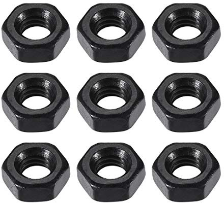 uxcell M4 Carbon Steel Grade 8 Hexagon Hex Nut Black Carbon Steel 100pcs