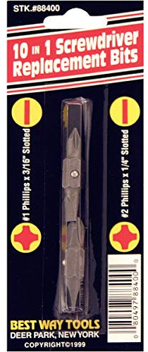 Best Way Tools 88400 10-in-1 Replacement Double End Screwdriver Bit by BWT