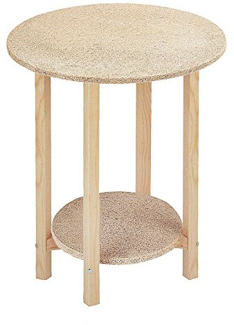 Aranaz | Mesa Camilla Gazte Redonda | Madera de Pino | Tablero Aglomerado | Mesa de Salon, Cocina o Terraza | Desmontable | Ideal para Invierno y Verano | Sin Barnizar | Mesas Color Madera | 50x55cm