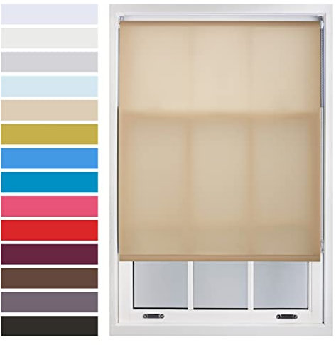 FURNISHED Rollos Fenster Tageslicht Metallbeschlägen nach Maß bis 60W x 165H cm - Cappuccino