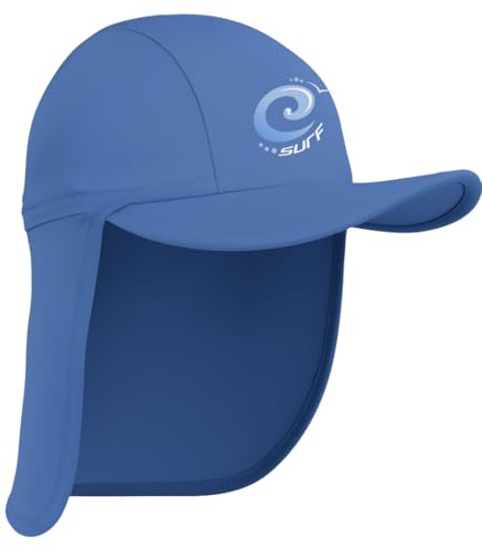 Niños azul surf sol protección legionario Cap UPF 50 + (6 – 10 años y 10 años Plus) Azul azul