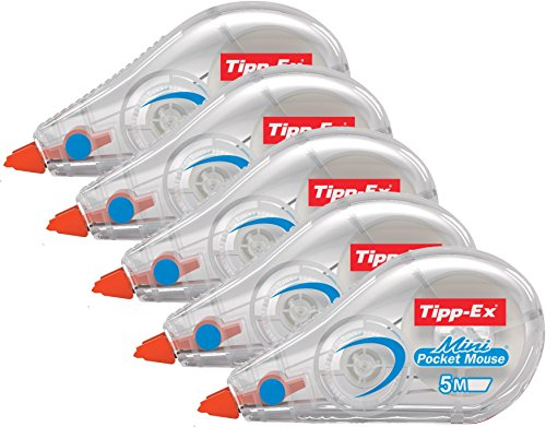 Tipp-Ex 5er Sparpack Korrekturroller Mini Pocket Mouse 5mm x 5m