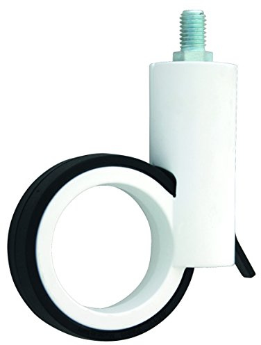 HSI 261200.0 Design- Möbelrollen mit Stift und Bremse Zamak Schwarz/weiß 100mm