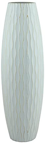 Stonebriar SB-5076C Beach Nostalgia Large Weathered Pale Ocean Wood Vase, Light Blue, 15.7