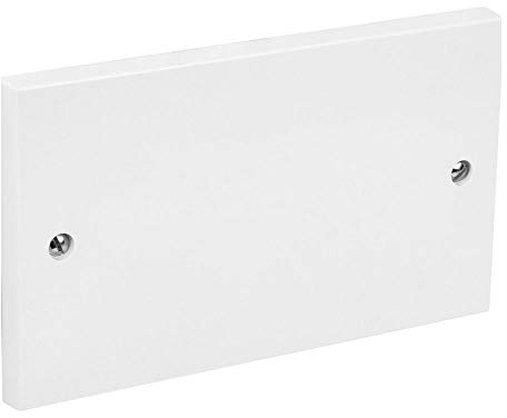 2 Gang Double Twin Blank Plate Cover White Plastic