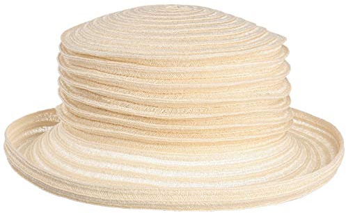 Mayser Belma Falten Strohhut Hanf Boaterhut Packable Handmade Made in EU Damen Sommer cremeweiß One Size