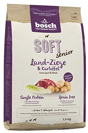 bosch HPC mjuk senior get & potatis | halvfuktig hundmat för äldre, näringskänsliga hundar av alla raser | Single Protein | Grain Free, 2,5 kg