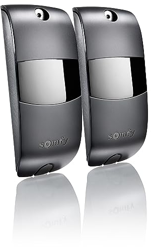 Somfy 2400939 Lichtschranken-Set für Torantriebe, BUS 24V AC-DC Reichweite 8m IP44, Schwarz