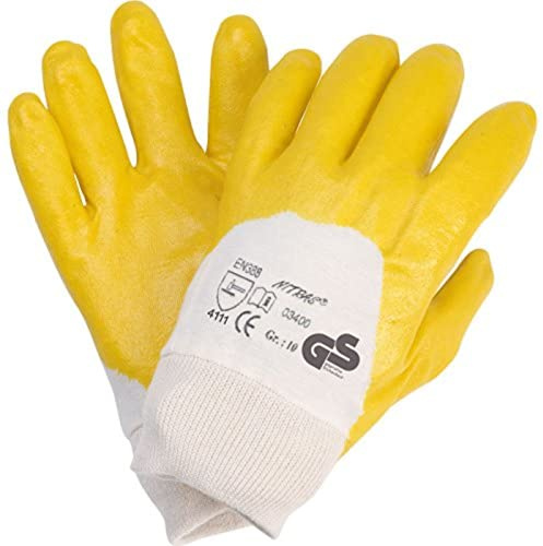 12 Paar Arbeitshandschuh-Gelb Nitras EN 388 Cat 2 Gr. 9