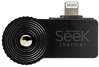 Seek Thermal Compact XR - Preiswerte Wärmebildkamera mit Erweiterter Sichtweite, Lightning Anschluss und Wasserdichtem Schutzgehäuse Kompatibel mit Apple iOS Smartphones - Schwarz