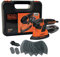 BLACK+DECKER Lijadora de detalles Mouse 120W, 3 zonas de agarre, encaje rápido de lija, bote de polvo con microfiltración, incluye 6 hojas de lija y maletín, KA2500K