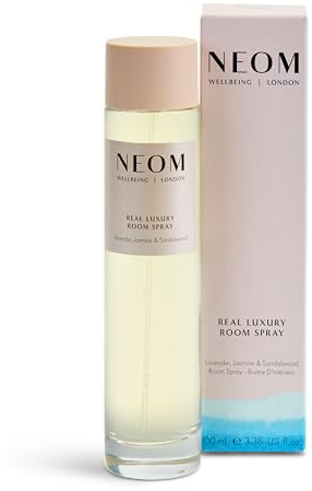 NEOM- Real Luxury Home Mist Spray, 100ml | Lavender, Jasmine & Sandalwood | Essential Oil Room Spray| Scent to De-Stress
