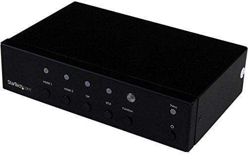 StarTech Switch Multientrada DP/VGA/HDMI a HDMI, 4K 30Hz (HDVGADP2HD) | Detección automática y selección prioritaria de puerto, Ahorra adaptadores adicionales