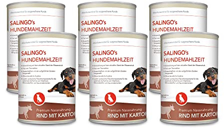 SALiNGO Premium Hundefutter Nassfutter für Hunde Rind mit Kartoffeln & Karotten, getreidefrei, hoher Fleischanteil, Mono Protein