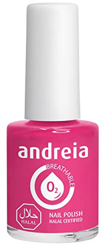 Andreia Nagellack Halal - Atmungsaktiv Luft - Wasser-Durchlässig - Ungiftig Farbintensiv - Naturkosmetik - Farbe B8 Rosa - Rottöne 10.5 ml